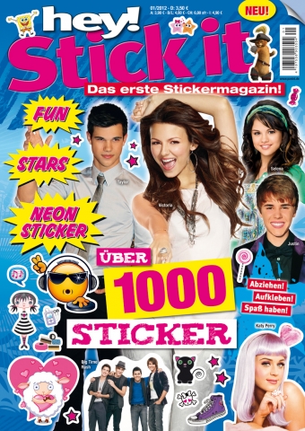 hey! Stick it ist ein Magazin der Panini Verlags GmbH, das aus mehr als 1.000 Aufklebern besteht und