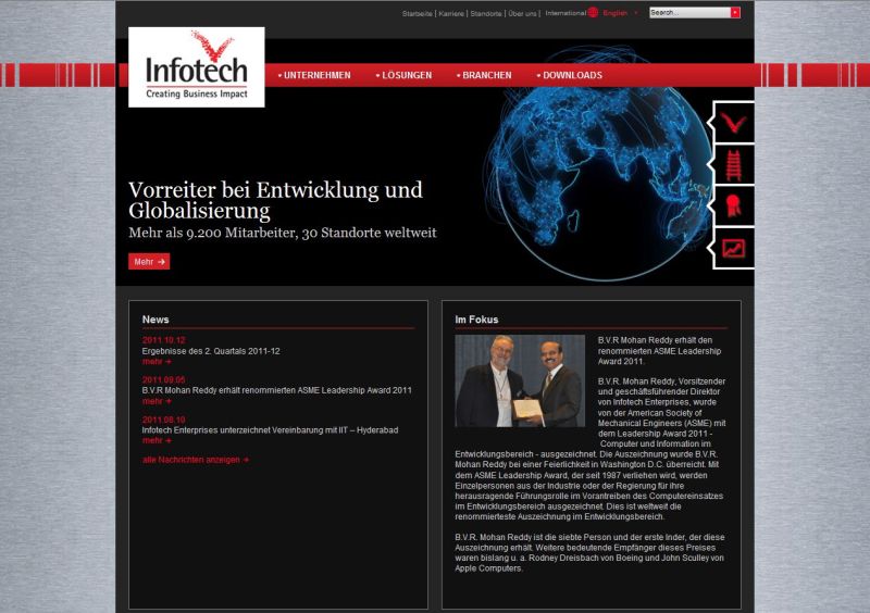 Webseite von Infotech Enterprises nun auch in deutscher Sprache Webseite von Infotech Enterprises nun auch in deutscher Sprache