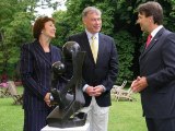 Eva Luise und Bundespräsident Horst Köhler mit Michael v. Metzger, Gutshaus Stolpe. Foto: Gisder 