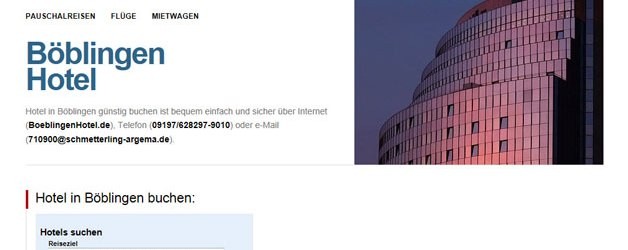 BoeblingenHotel.de ist das Hotelreservierungsportal für die Große Kreisstadt Böblingen. BoeblingenHotel.de ist das Hotelreservierungsportal für die Große Kreisstadt Böblingen.