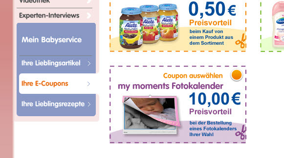 Der my moments Fotokalender bei Nestlé Babyservice