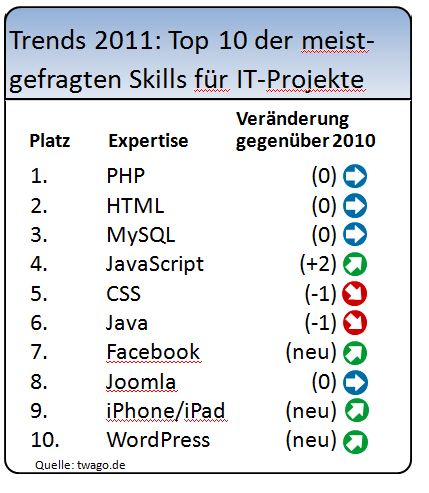 Die Top 10 IT-Skills 2011