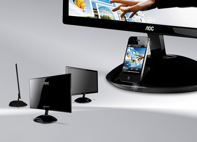 Full-HD-Display mit iPhone-Dock: der AOC e2343Fi Full-HD-Display mit iPhone-Dock: der AOC e2343Fi