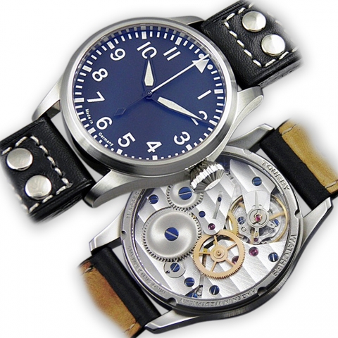 Tourby Watches Fliegeruhr Pilot Aviator mit Zentralsekunde