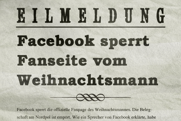 Facebook schliesst Weihnachtsmann aus