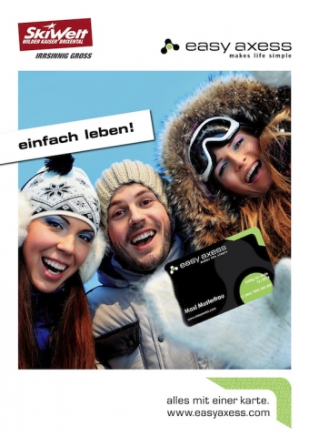 Die SkiWelt Wilder Kaiser-Brixental nutzt als erstes Skigebiet das neue Freizeit-Portal von easy axe Die SkiWelt Wilder Kaiser-Brixental nutzt als erstes Skigebiet das neue Freizeit-Portal von easy axe