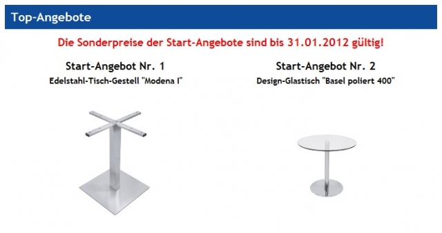 Ab sofort bei stalando.de: zeitlose Edelstahl-Gestelle, Glastische, Garderobenständer und spezielle 