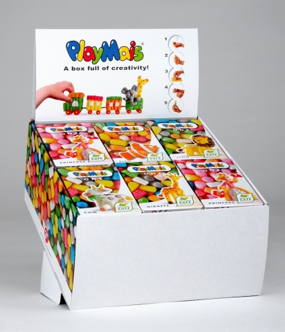 Das Bogendisplay von SCA Packaging für PlayMais®.