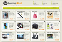 Alle Angebote auf einen Blick: Die Seite von liveshopping-aktuell.de