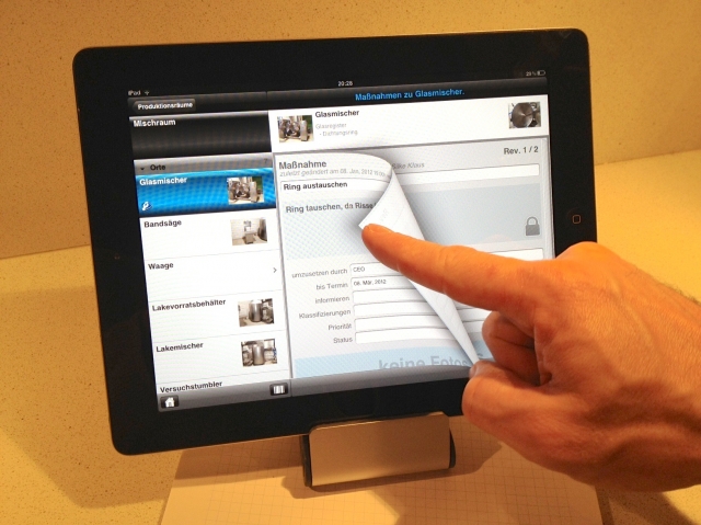 Mobiles Qualitätsmanagement nach HACCP-Konzept, IFS und BRC als App auf dem iPad.