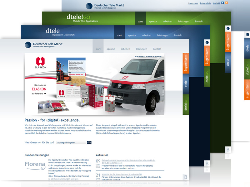Neue Websites der Internetagentur und Werbeagentur Deutscher Tele Markt Neue Websites der Internetagentur und Werbeagentur Deutscher Tele Markt