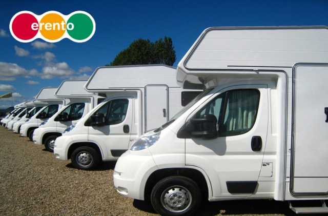 Die Reisemobile nehmen Aufstellung. Wählen Sie Ihr individuelles Fahrzeug auf erento.com aus.