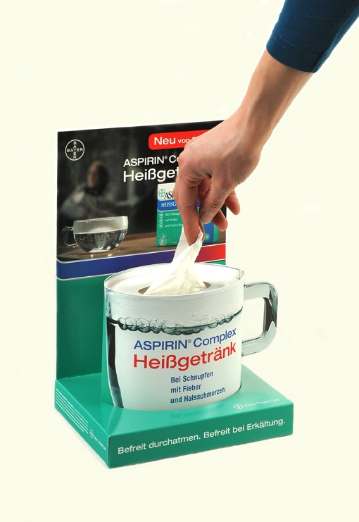 HÖHN:Thekendisplay für Aspirin Complex Heißgetränk HÖHN:Thekendisplay für Aspirin Complex Heißgetränk