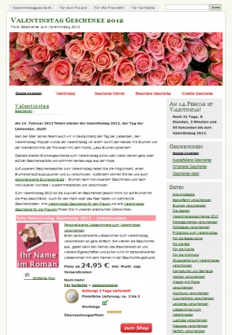 Am 14. Februar 2012 ist wieder Valentinstag Am 14. Februar 2012 ist wieder Valentinstag