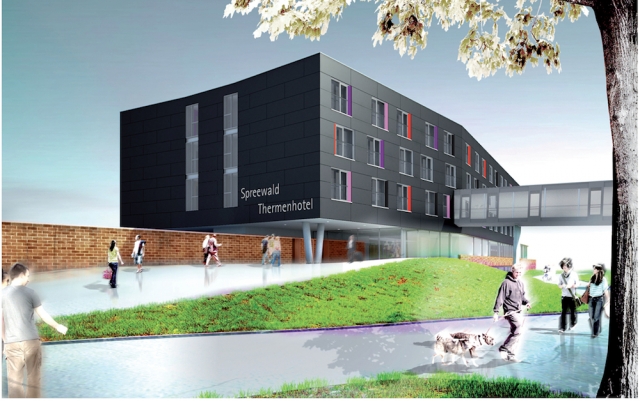Außenansicht Spreewald Thermenhotel, Quelle: 4a Architekten GmbH
