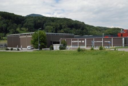 Blick auf die Produktionsanlage von Korff in Oberbipp in der Schweiz Blick auf die Produktionsanlage von Korff in Oberbipp in der Schweiz