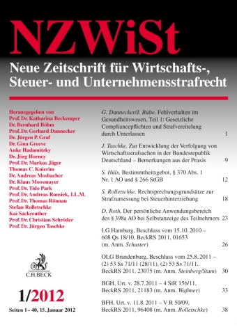 Die neue NZWiSt aus dem Verlag C.H.Beck