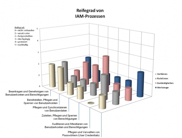 Peak Solution hat das Referenzmodell CMMI for IAM entwickelt. Die Methodik identifiziert die unterne Peak Solution hat das Referenzmodell CMMI for IAM entwickelt. Die Methodik identifiziert die unterne