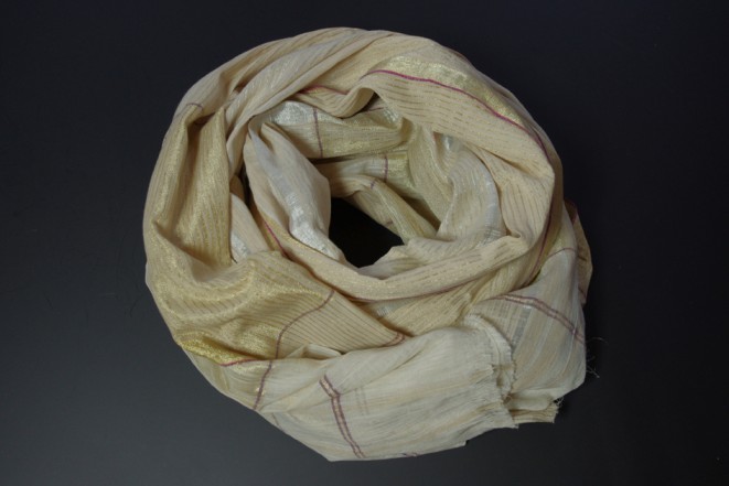 Schal aus 100% Bio-Baumwolle in creme-gold
