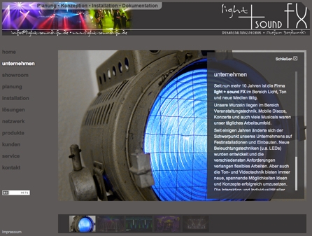 Screenshot von light-sound-fx.de, Stefan Bogdanski Screenshot von light-sound-fx.de, Stefan Bogdanski