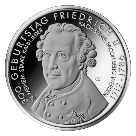 10 Euro Münze - 300. Geburtstag Friedrich II. - Bildquelle mdm.de 10 Euro Münze - 300. Geburtstag Friedrich II. - Bildquelle mdm.de