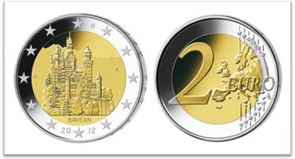 2-Euro-Gedenkmünze Neuschwanstein - Bildquelle www.mdm.de