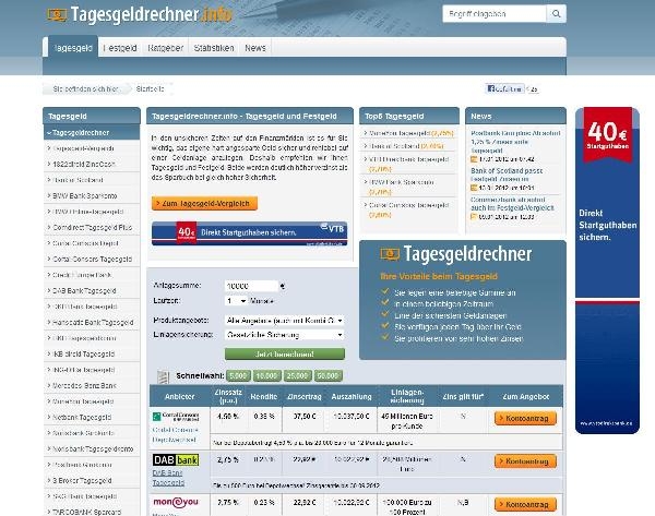 Tagesgeldrechner.info - Tagesgeld und Festgeld im Vergleich