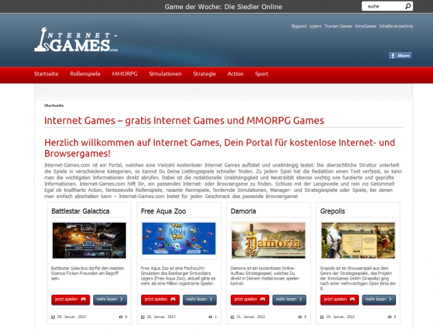 Startseite von www.internet-games.com Startseite von www.internet-games.com