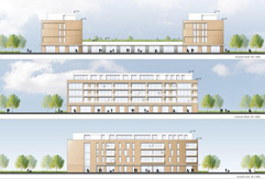 Hier eine Visualisierung des projektierten Wohn-/Geschäftshauses; unten die Ansicht Lenaustraße Hier eine Visualisierung des projektierten Wohn-/Geschäftshauses; unten die Ansicht Lenaustraße