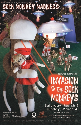 Die?Sock Monkey Madness? in Rockford, Illinois Die?Sock Monkey Madness? in Rockford, Illinois