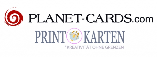 Logos Planet-cards.com und Printkarten.com