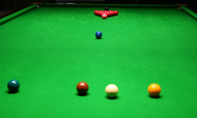 Typischer Aufbau des Snookertisches