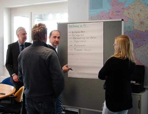 Dieter Froitzheim, Manfred Scheu und Johann Budak, barth Spedition GmbH, Carina Kling, VTL GmbH (von