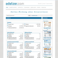 website Adalizer.com mit Foren-Übersicht website Adalizer.com mit Foren-Übersicht