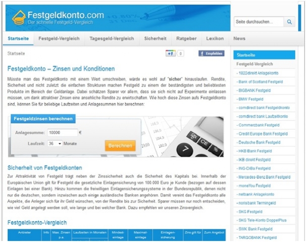 Festgeldkonto.com - Festgeld mit Top-Zinsen im Vergleich Festgeldkonto.com - Festgeld mit Top-Zinsen im Vergleich
