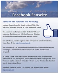 Eines der Fanpage Templates beim Facebook Seminar
