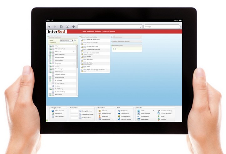 Konzeptgrafik: InterRed-Nutzung auf dem iPad Konzeptgrafik: InterRed-Nutzung auf dem iPad