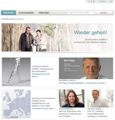 Die Startseite von www.fussheberschwaeche.de