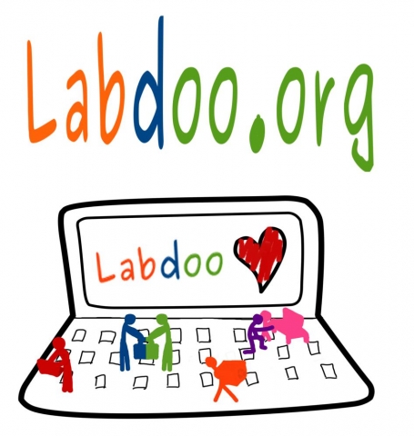 Labdoo Logo und Laptopzeichnung