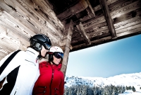Pause an einer Hütte