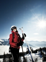 Skifahrerin im Schnee Skifahrerin im Schnee