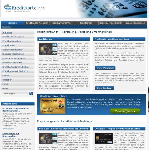 Kreditkarte.net - Schnell. Effizient. Präzise.
