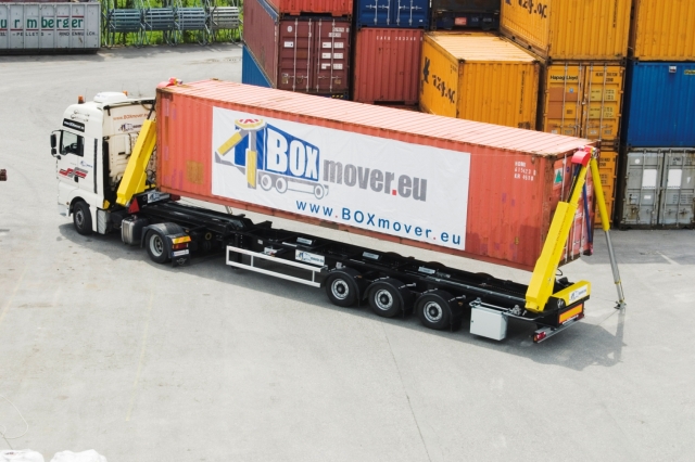 BOXmover.eu - die Fähigkeit, Container zwischen verschiedenen Transportsystemen zu bewegen (LKW-Schi BOXmover.eu - die Fähigkeit, Container zwischen verschiedenen Transportsystemen zu bewegen (LKW-Schi