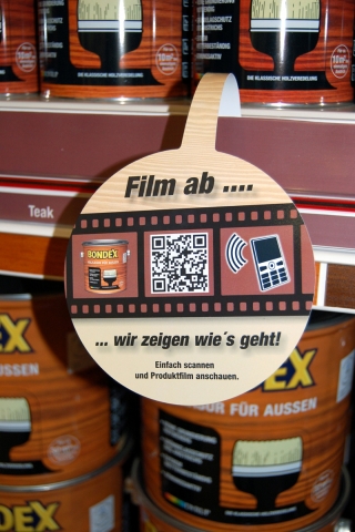 QR-Codes: Bereits im Baumarkt sehen, wie der Anstrich mit Bondex-Produkten funktioniert. QR-Codes: Bereits im Baumarkt sehen, wie der Anstrich mit Bondex-Produkten funktioniert.