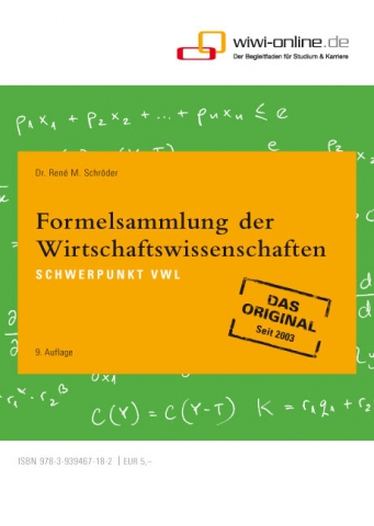 Das Cover der Neuauflage der VWL-Formelsammlung Das Cover der Neuauflage der VWL-Formelsammlung