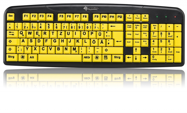 GeneralKeys Komfort-Tastatur mit kontraststarken Großschrift-Tasten GeneralKeys Komfort-Tastatur mit kontraststarken Großschrift-Tasten