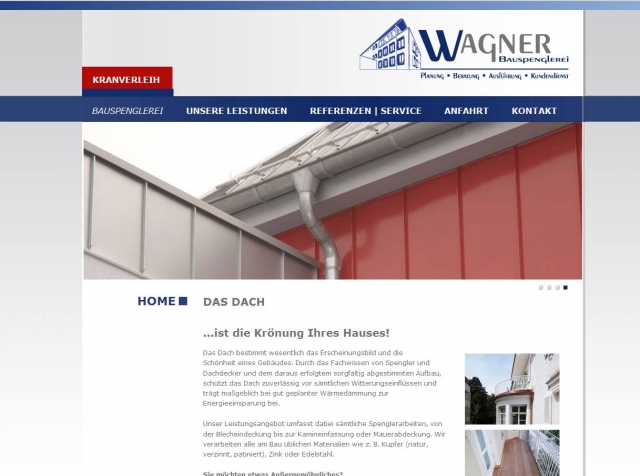 Internetauftritt der Bauspenglerei Wagner - Dachsanierung und Spenglerarbeiten am Bau Internetauftritt der Bauspenglerei Wagner - Dachsanierung und Spenglerarbeiten am Bau