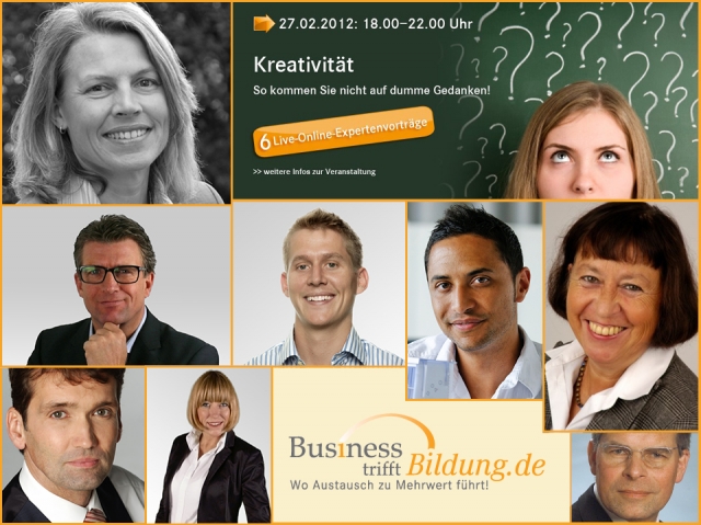 Hochkarätige Redner auf dem Live Online Kongress zum Thema Kreativität. Hochkarätige Redner auf dem Live Online Kongress zum Thema Kreativität.
