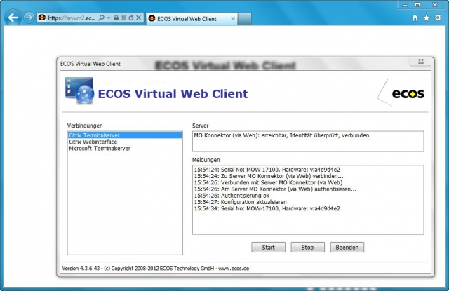 ECOS Virtual Web Client (www.ecos.de)