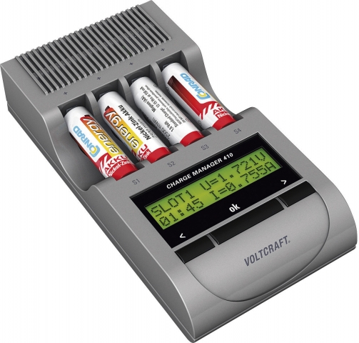 Das bei Conrad erhältliche High-End-Schnellladegerät Charge Manager 410 von VOLTCRAFT® lädt auch NiZ Das bei Conrad erhältliche High-End-Schnellladegerät Charge Manager 410 von VOLTCRAFT® lädt auch NiZ